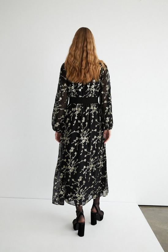 Warehouse Sparkle Shirred Waist Midi Dress 3