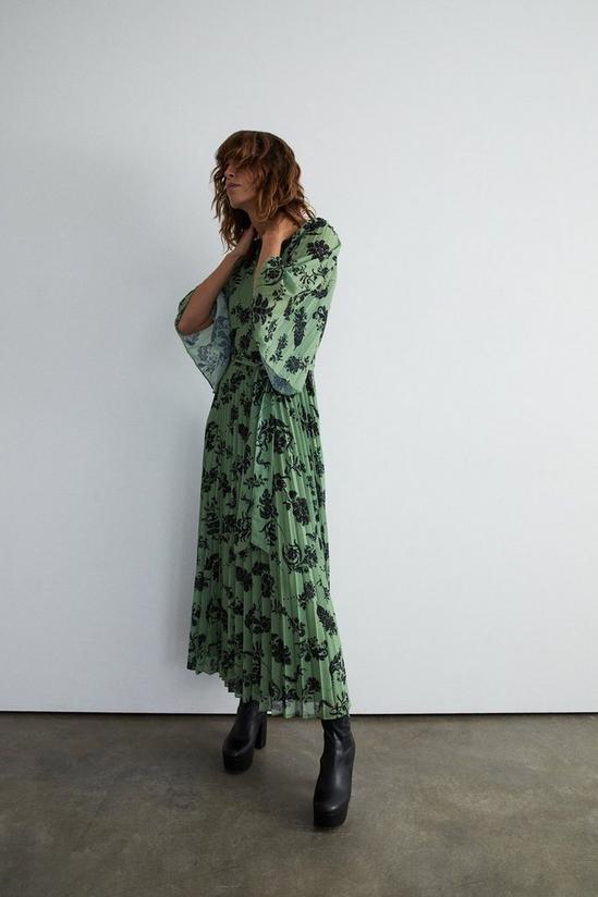 Warehouse Paisley Pleated Belted Maxi Dress 1