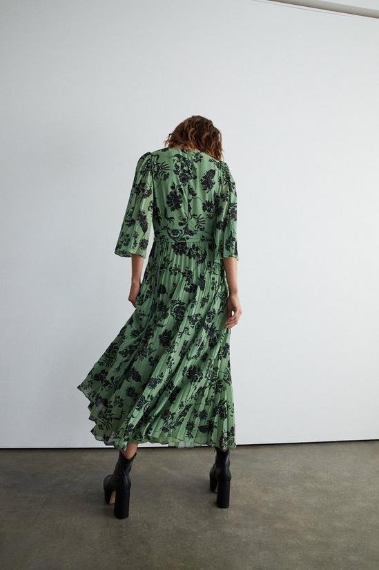 Warehouse Paisley Pleated Belted Maxi Dress 3