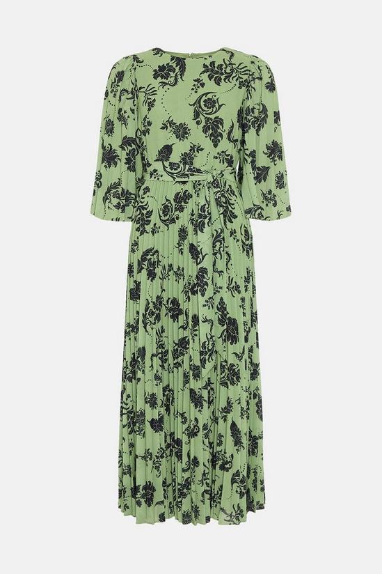 Warehouse Paisley Pleated Belted Maxi Dress 4