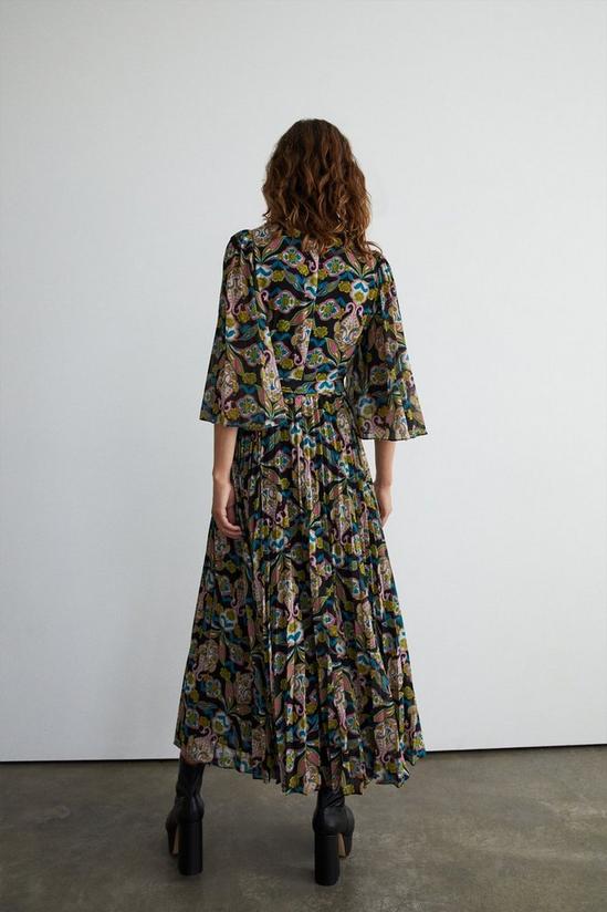 Warehouse Floral Pleated Belted Maxi Dress 3