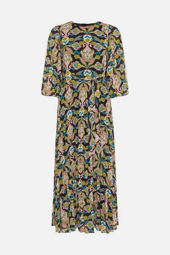 Warehouse Floral Pleated Belted Maxi Dress 4