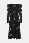 Warehouse WH x William Morris Society Embroidered Open Back Dress thumbnail 4