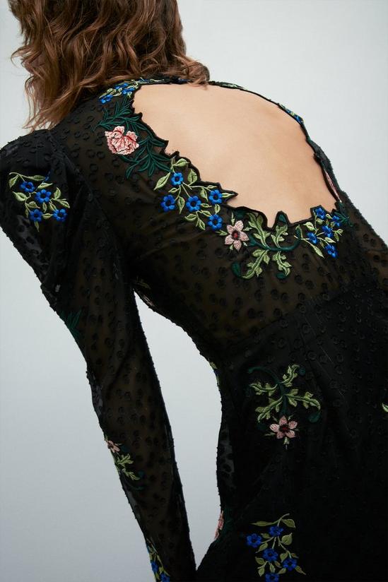Warehouse WH x William Morris Society Embroidered Open Back Dress 6