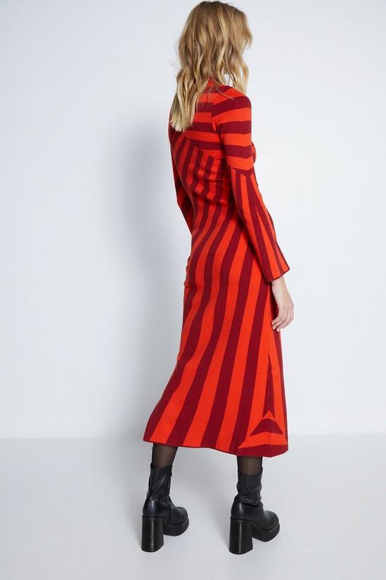 Warehouse Diagonal Stripe Knit Midi Dress 5