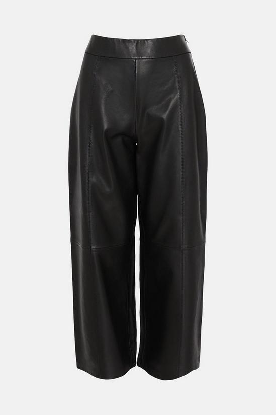 Warehouse Real Leather Wide Crop Trouser 4