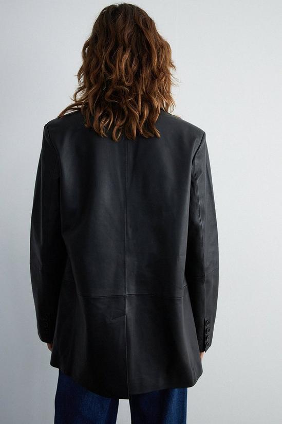 Warehouse Real Leather Single Breasted Blazer 3