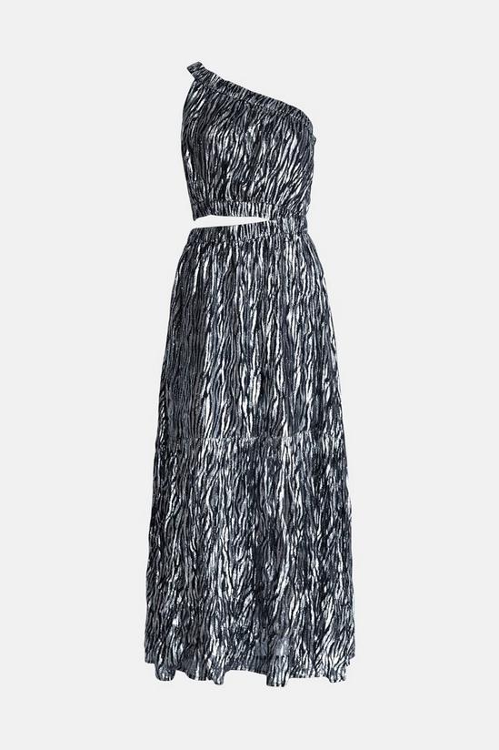 Warehouse Sparkle Zebra Asymmetric Maxi Dress 4