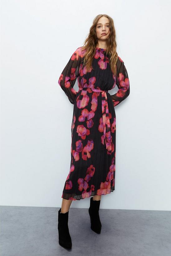 Warehouse Floral Relaxed Pleated Midi Dress 2