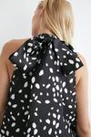 Warehouse Dalmatian Print Satin Twill Bow Back A Line Midi Dress thumbnail 5