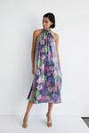 Warehouse Printed Sequin Halterneck Midi Dress thumbnail 1