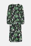 Warehouse Floral Print Long Sleeve Tea Midi Dress thumbnail 4