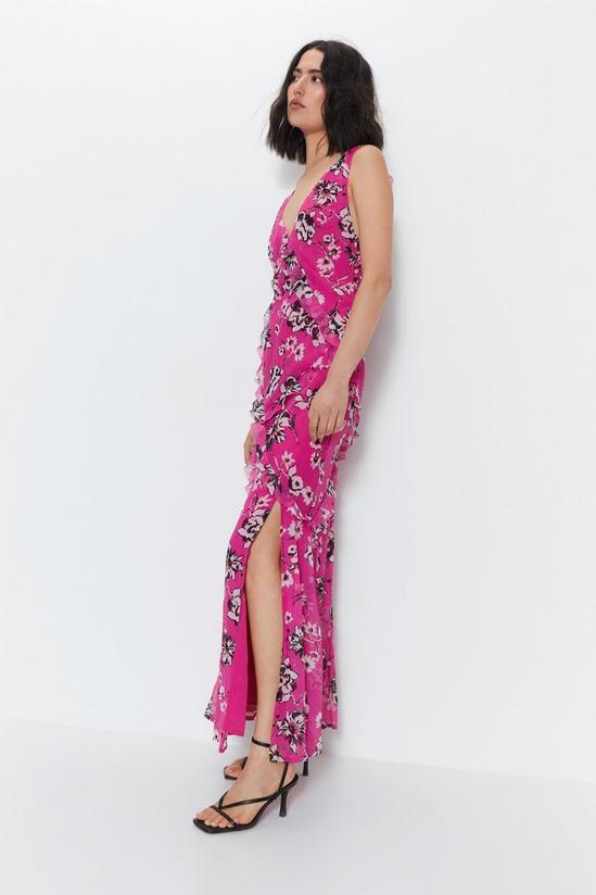 Warehouse Premium Ruffle Detail Floral Maxi Dress 3