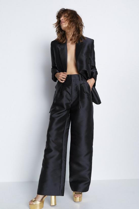 Warehouse Satin Twill High Waisted Wide Leg Trousers 1