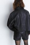 Warehouse Real Leather Clean Boxy Jacket thumbnail 3