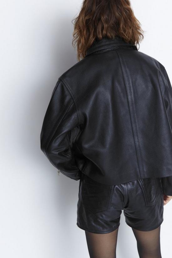 Warehouse Real Leather Clean Boxy Jacket 3