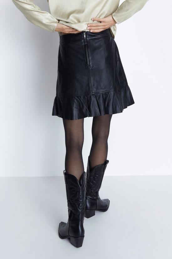 Warehouse Real Leather Mini Flippy Skirt 3