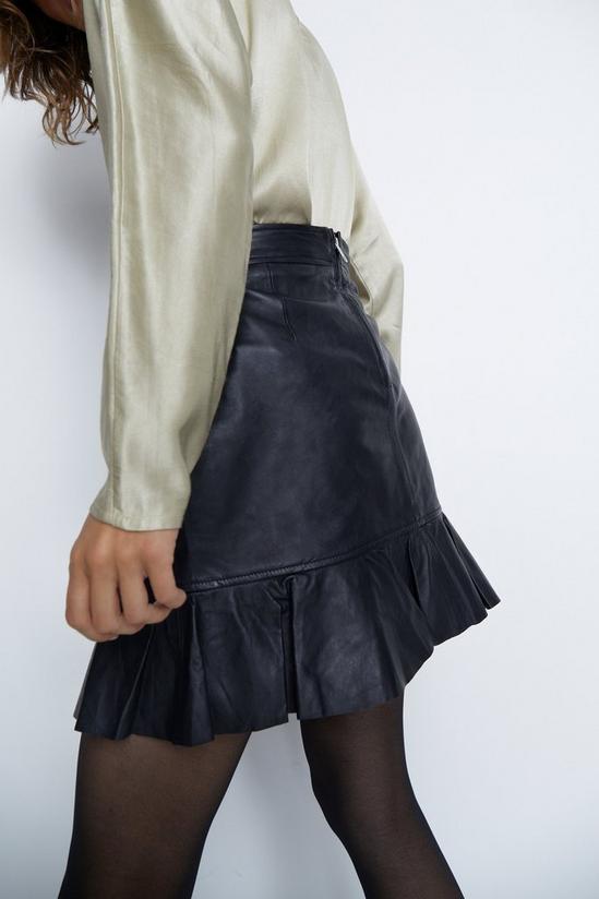 Warehouse Real Leather Mini Flippy Skirt 4