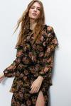 Warehouse Premium Floral Ruffle Detail Tiered Maxi Dress thumbnail 1