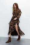 Warehouse Premium Floral Ruffle Detail Tiered Maxi Dress thumbnail 2