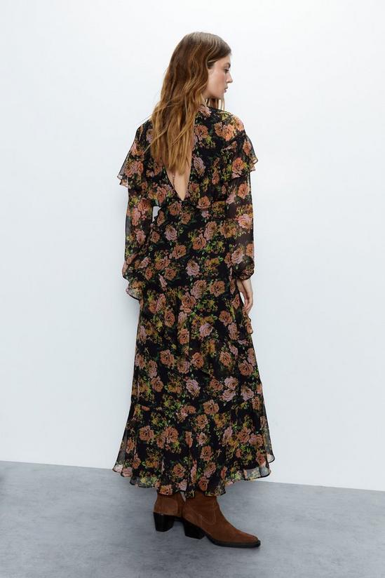 Warehouse Premium Floral Ruffle Detail Tiered Maxi Dress 4