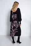 Warehouse Floral Placement Jacquard Knit Midi Dress thumbnail 5