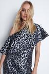 Warehouse Leopard Print One Shoulder Midi Dress thumbnail 2