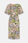 Warehouse Abstract Smudge Multi Stitch Belted Soft Shift Dress thumbnail 4