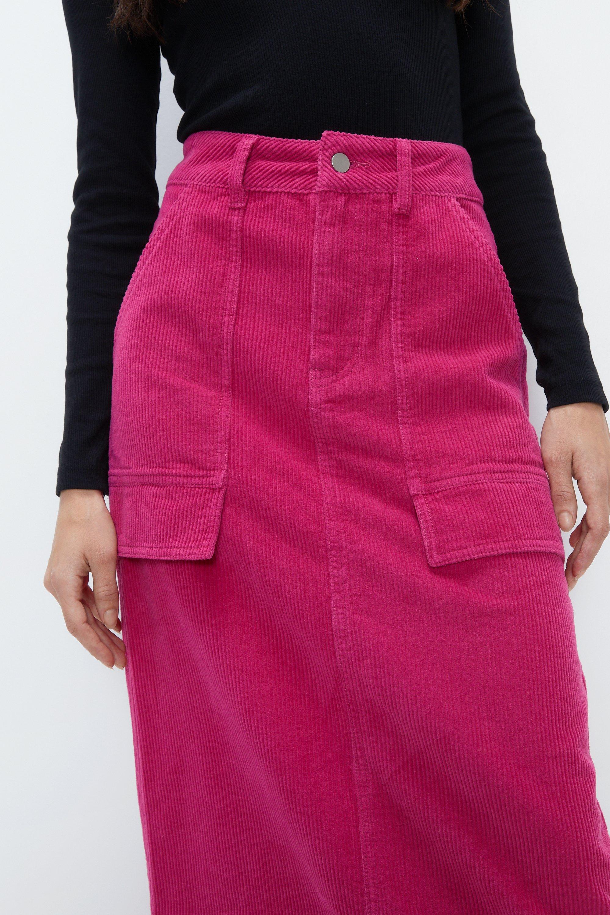 Pink cord skirt on sale warehouse