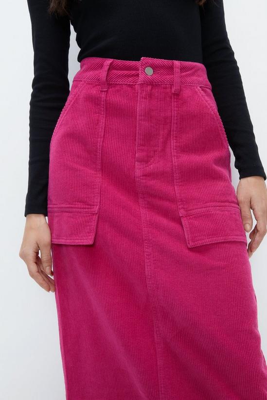 Warehouse Cord Pocket Detail Midi Skirt 2