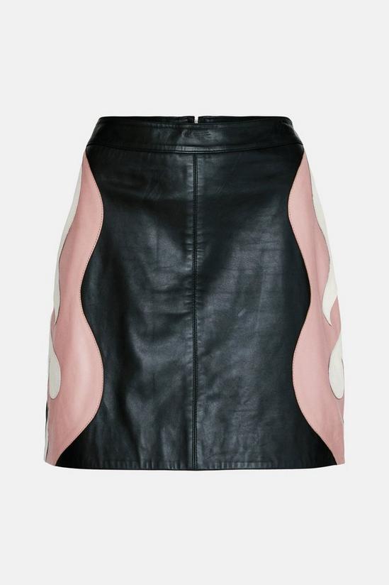 Warehouse Kara Rose Real Leather Flame Pelmet Skirt 1