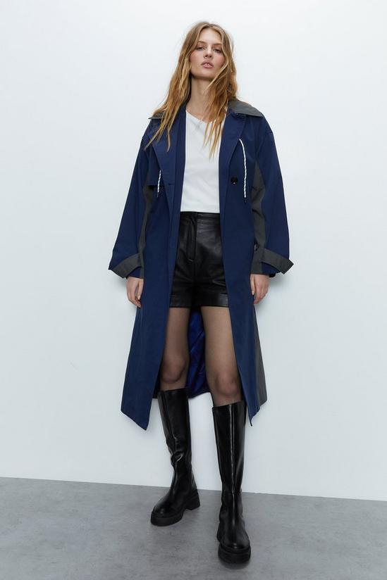 Warehouse Two Tone Trench Coat 1