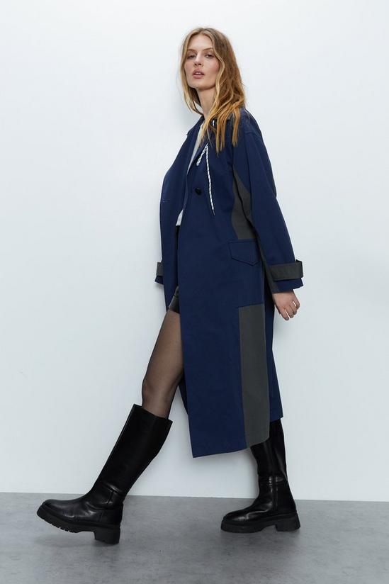 Warehouse Two Tone Trench Coat 3