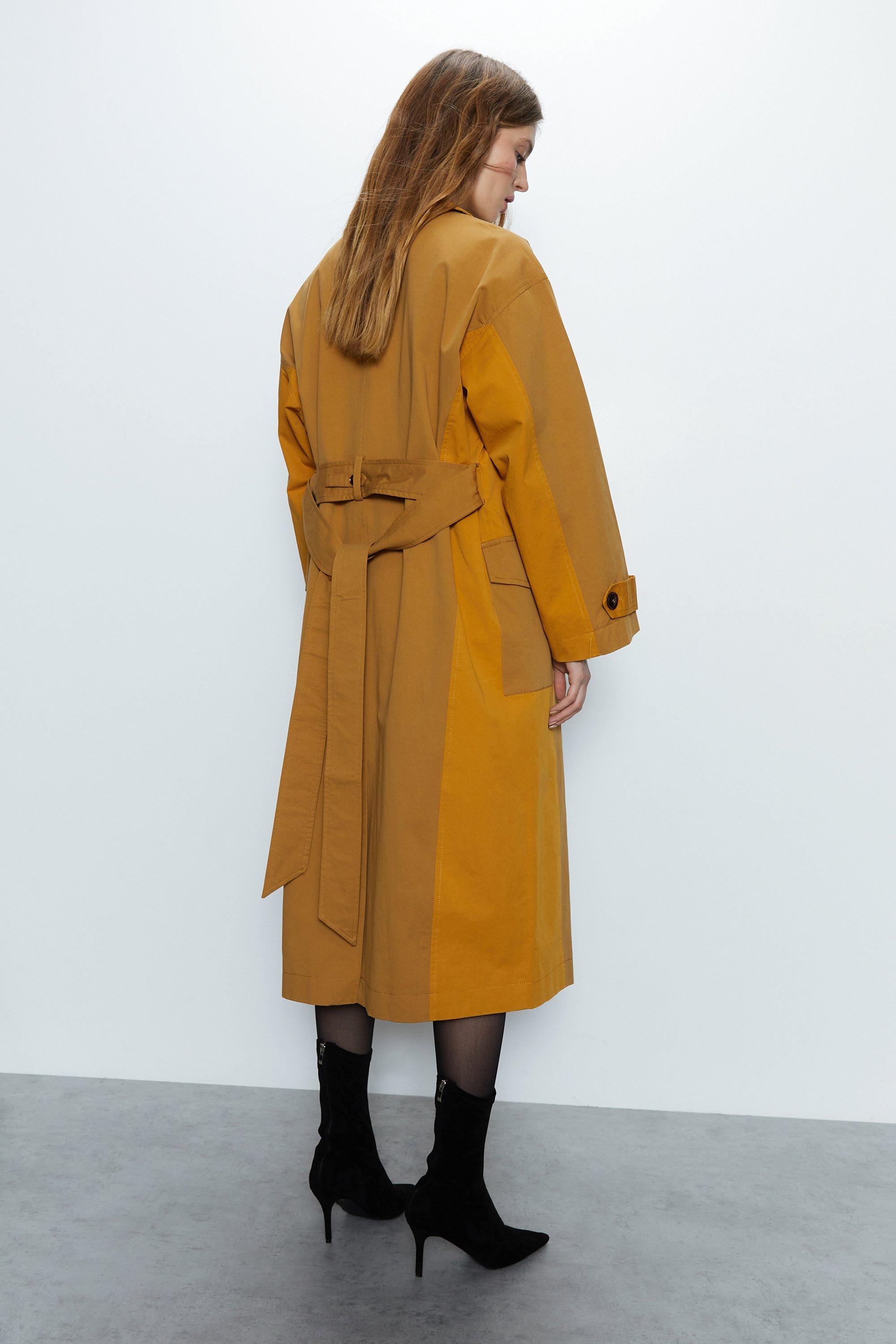 Two tone hot sale trench coat