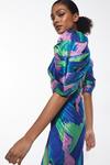 Warehouse Abstract Print Jacquard Puff Sleeve Maxi Dress thumbnail 2