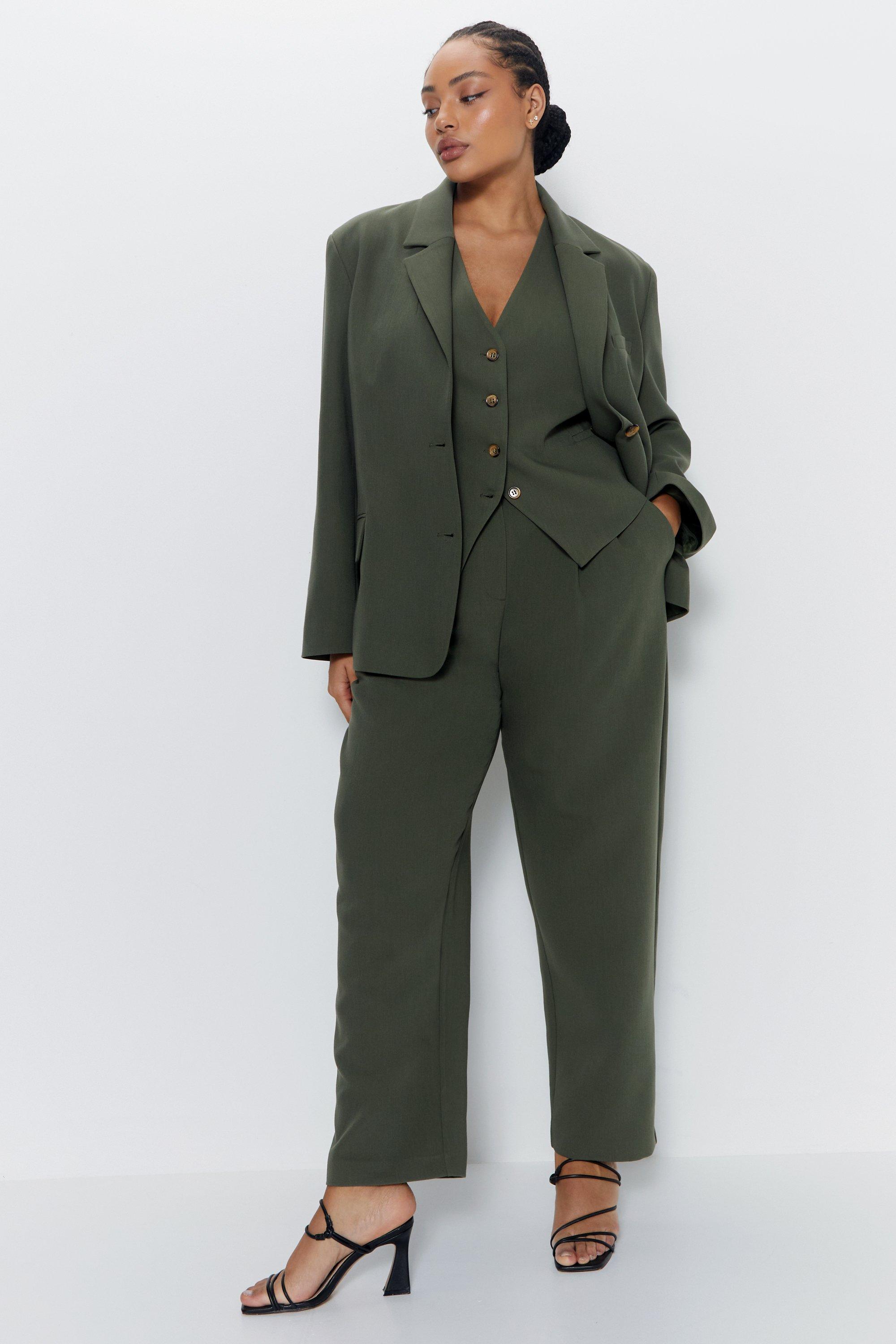Womens Plus Tailored Tapered Trouser - sage