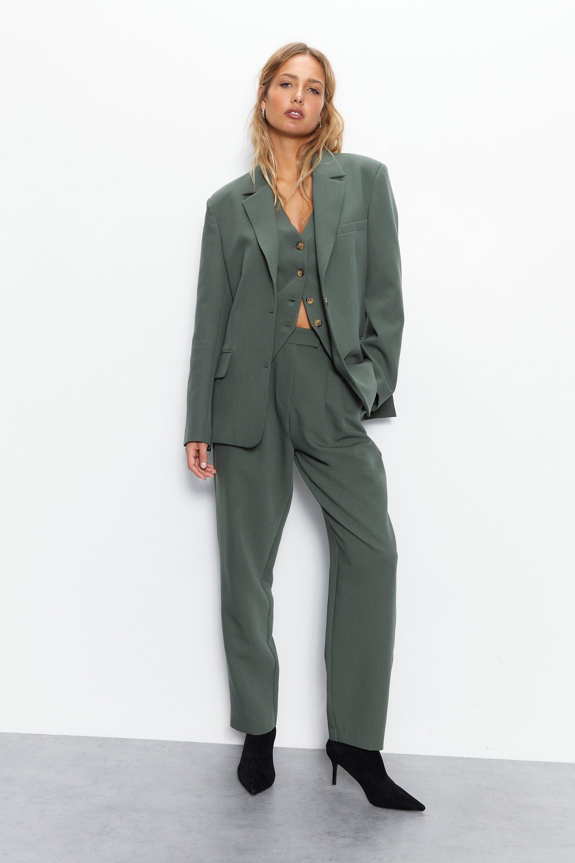 Womens Petite Tailored Tapered Trouser - sage