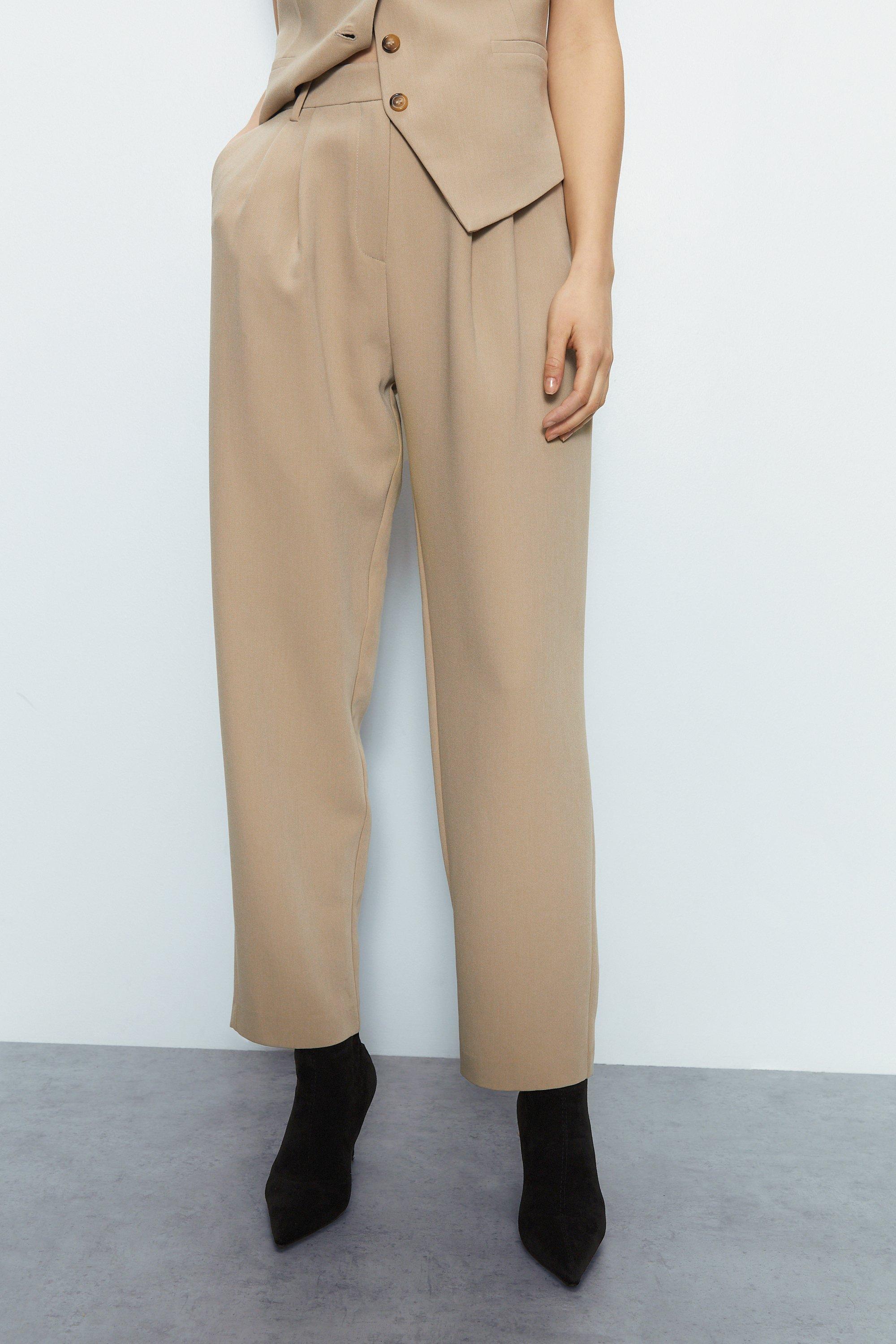 Womens Tailored Tapered Trouser - taupe