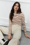 Warehouse Thick Cotton Stripe Long Sleeved Relaxed T-shirt thumbnail 1