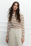 Warehouse Thick Cotton Stripe Long Sleeved Relaxed T-shirt thumbnail 3
