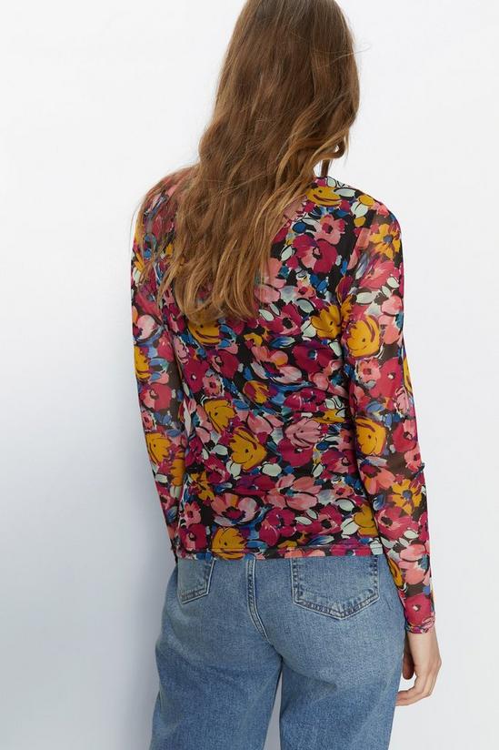 Warehouse Floral Print Long Sleeve Ruched Top 5