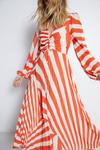 Warehouse Stripe Pleated Plunge Maxi Dress thumbnail 2