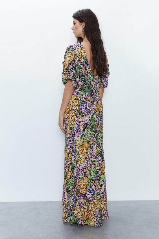 Warehouse Patchwork Ditsy Puff Sleeve Maxi Dress 5