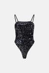 Warehouse Sequin Embellished Strappy High Leg Swimsuit thumbnail 4