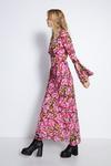 Warehouse Floral Printed V Neck Fluted Sleeve Maxi Dress thumbnail 3