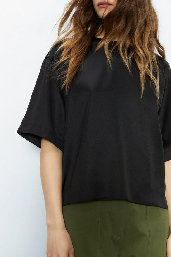 Warehouse Relaxed Fit Boxy Satin Tee 3