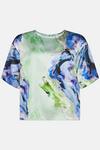 Warehouse Marble Printed Relaxed Fit Boxy Satin Tee thumbnail 4
