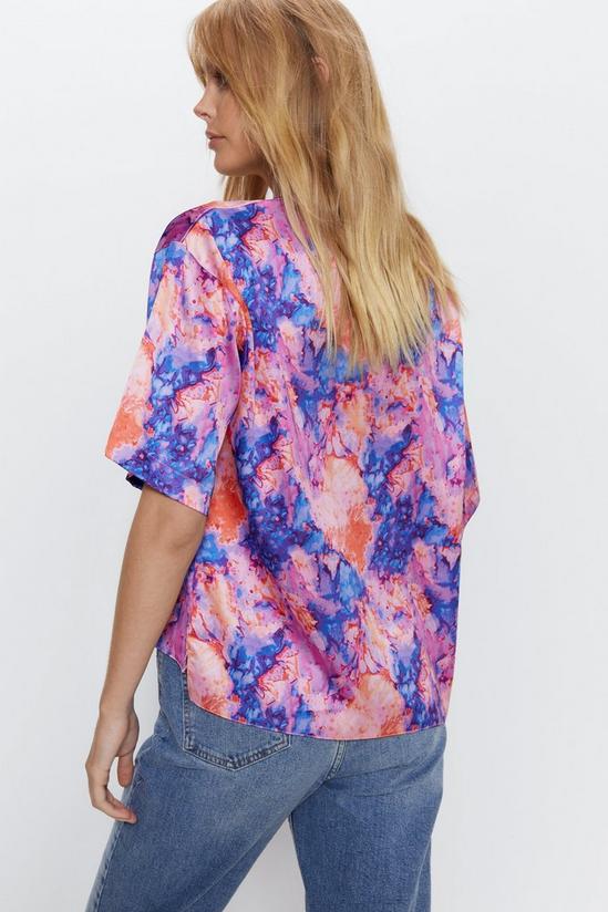 Warehouse Marble Printed Relaxed Fit Boxy Satin Tee 5
