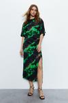 Warehouse Premium Printed Midi Dress With Side Split thumbnail 1