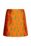 Warehouse Jacquard Orange Print Mini Skirt thumbnail 4